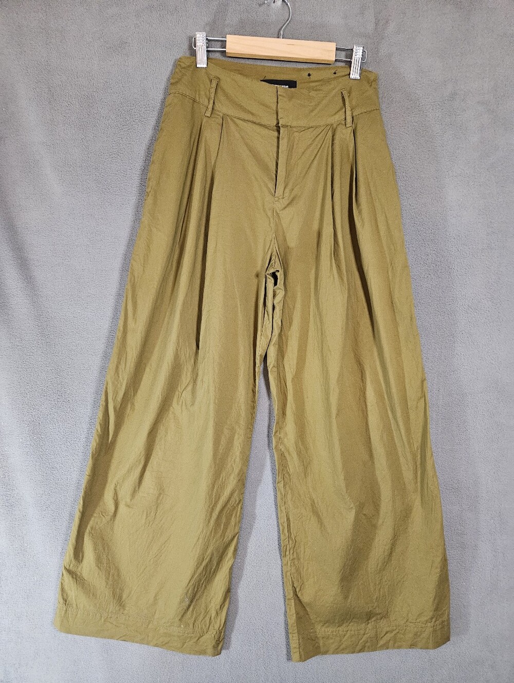 Who What Wear Womens 2 Pleated Tailored Wide Leg Pants Gold High-Rise Poplin